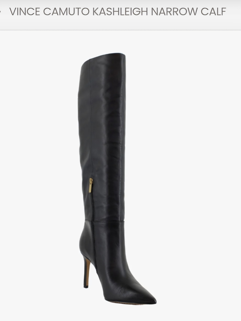 Vince Camuto Black Knee-High Pointed-Toe Stiletto Boots - Picture 11 of 11